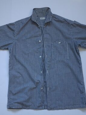 Warehouse & Co. Duck Digger Gingham Shirt Short Sleeve Blue Japan Size 42 Lot 30